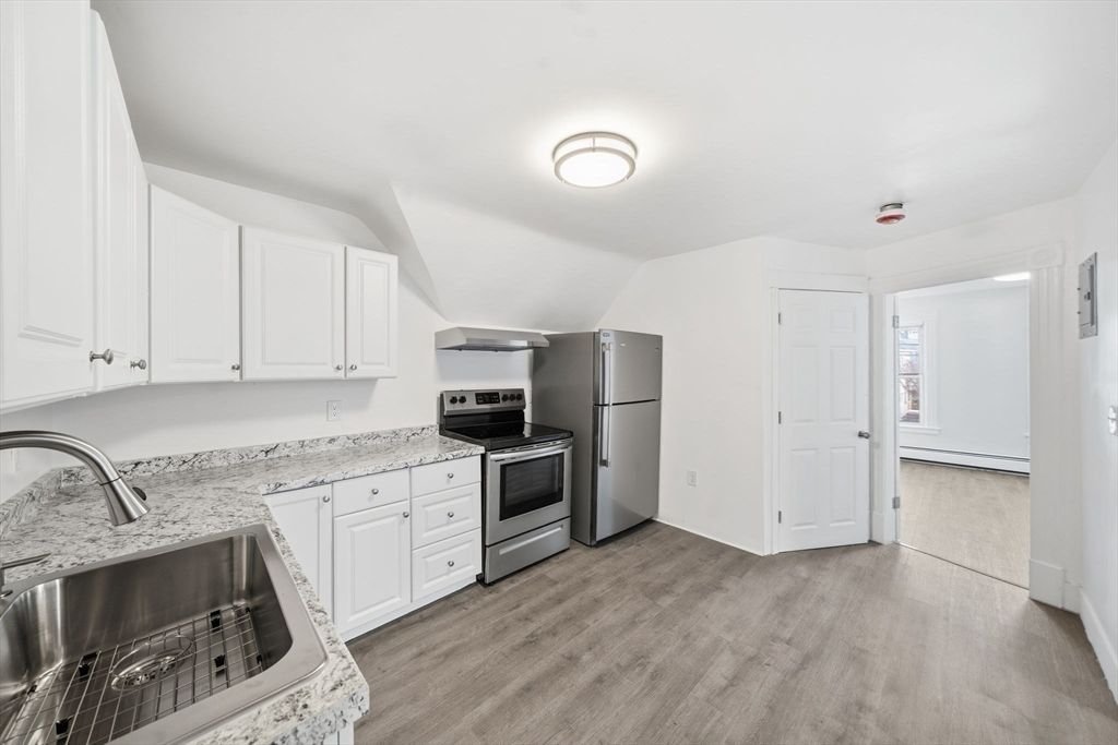 Interior, Kitchen, Stainless Steel Appliances, Wood Texture Flooring