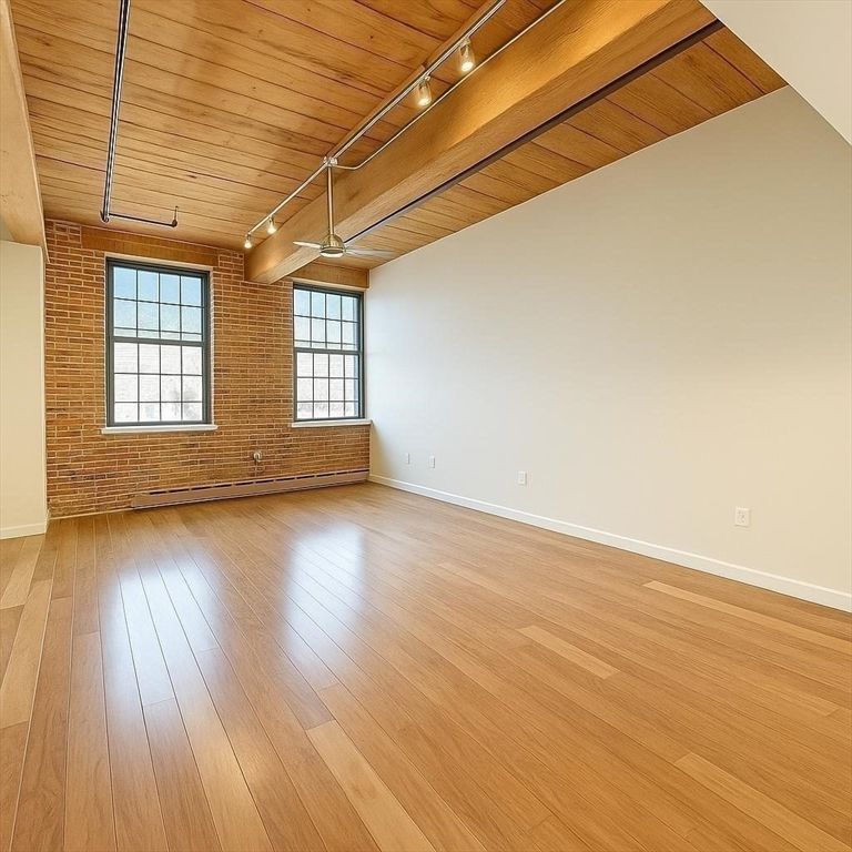 Empty room, Interior, Stone Walls, Wooden Ceilings, Wood Texture Flooring