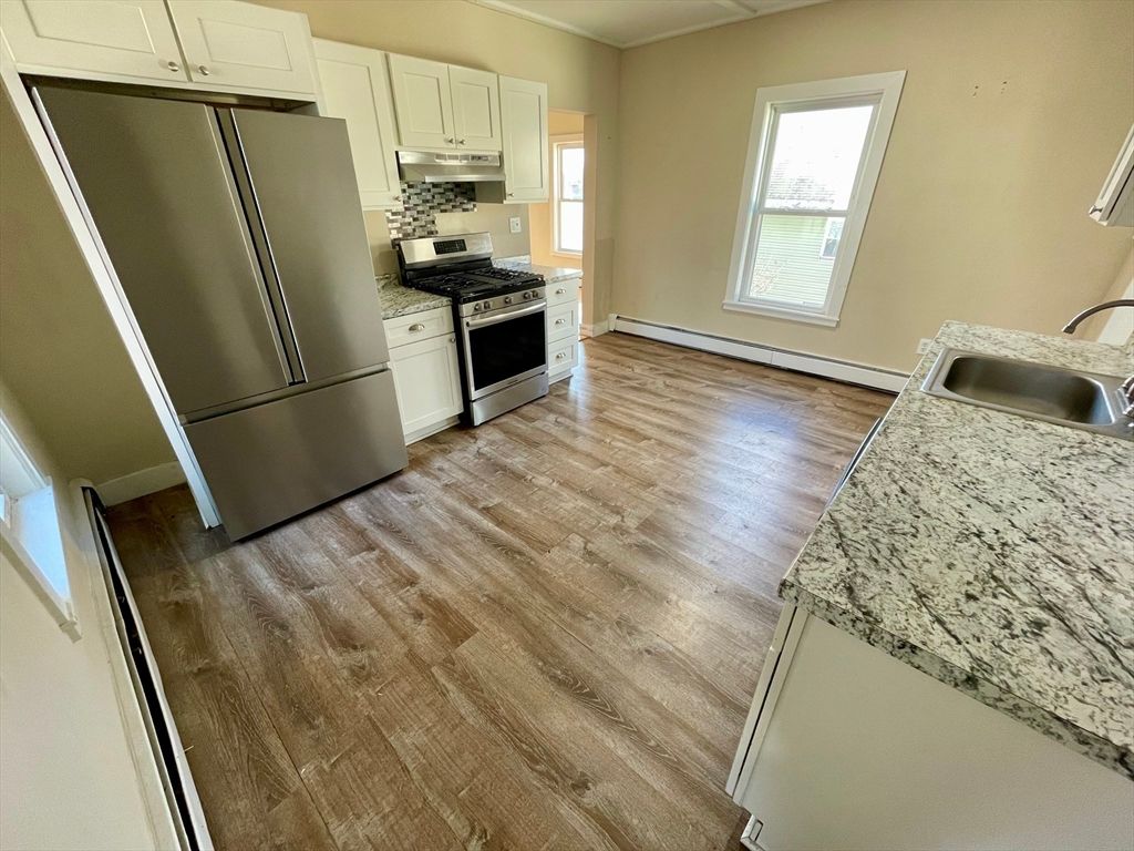 Interior, Kitchen, Stainless Steel Appliances, Wood Texture Flooring