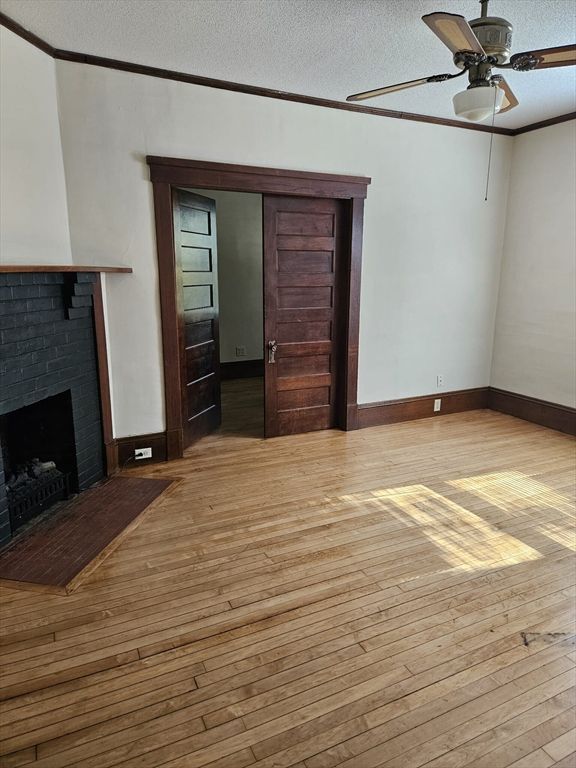 Empty room, Fireplace, Interior, Wood Texture Flooring