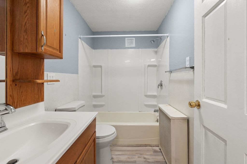 Bathroom, Glass Shower, Interior, Wood Texture Flooring