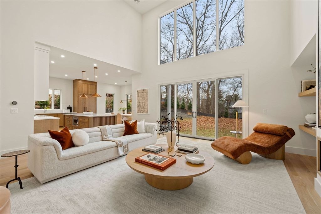 Interior, Kitchen, Living room, Pendant Lights, Recessed Lighting, Wood Texture Flooring