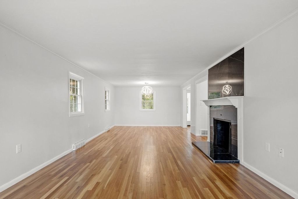 Empty room, Fireplace, Interior, Wood Texture Flooring