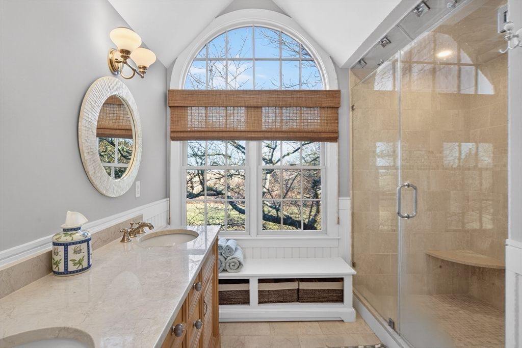 Bathroom, Dual Sink Vanities, Glass Shower, Interior