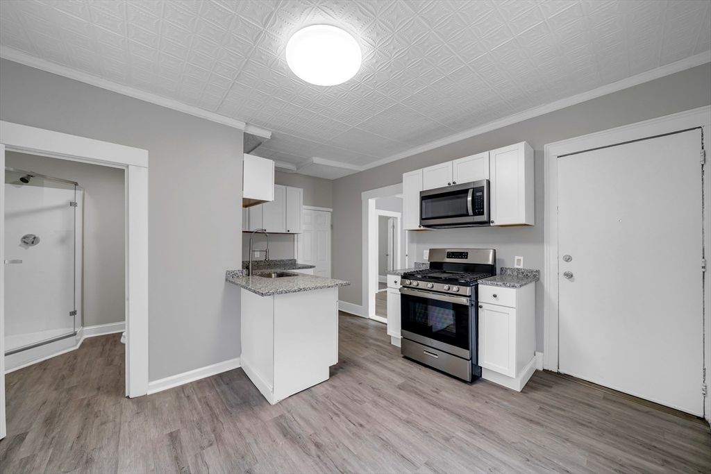 Interior, Kitchen, Stainless Steel Appliances, Wood Texture Flooring