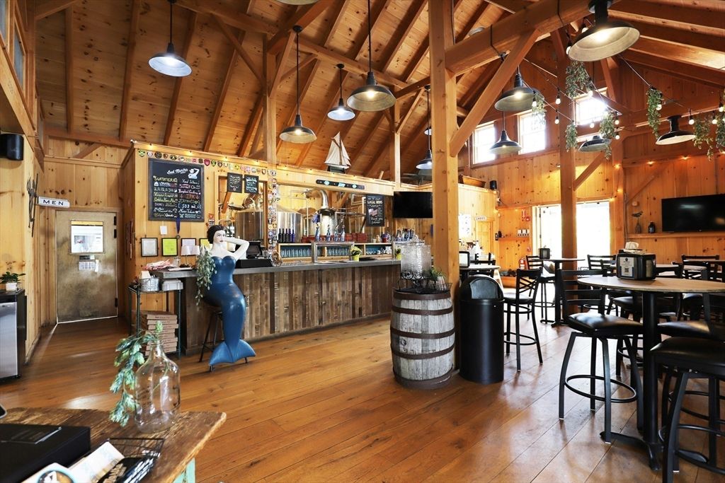 Dining room, Interior, Pendant Lights, Wooden Beams, Wooden Ceilings, Wood Texture Flooring, Wooden Walls