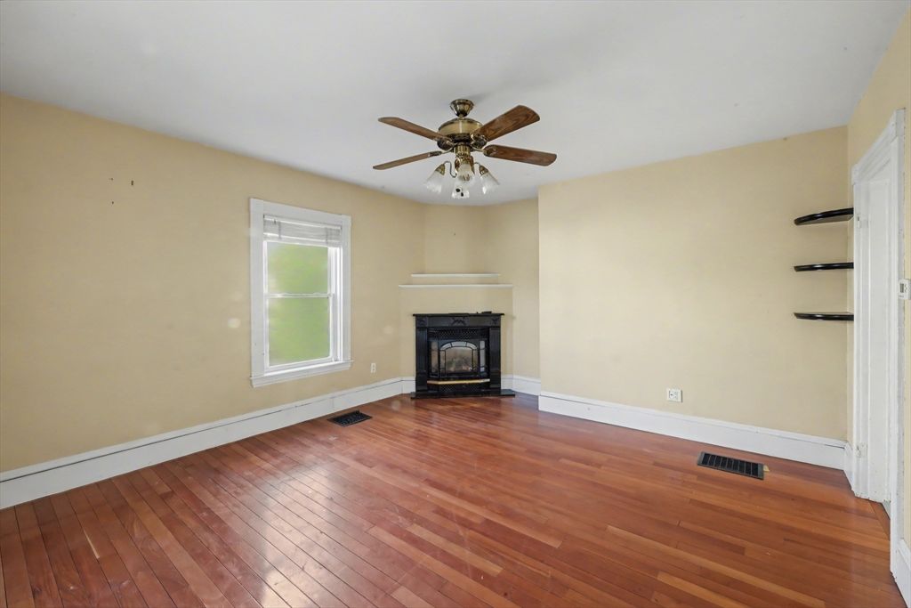 Empty room, Fireplace, Interior, Wood Texture Flooring