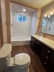 Bathroom, Interior, Recessed Lighting, Wood Texture Flooring