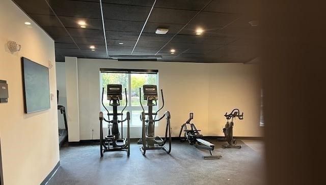 Fitness Equipment, Interior, Recessed Lighting