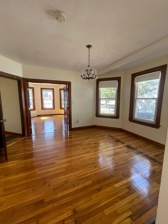 Chandelier, Empty room, Interior, Wood Texture Flooring