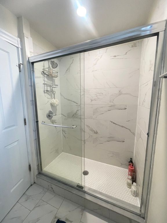 Bathroom, Glass Shower, Interior, Marble, Marble Walls