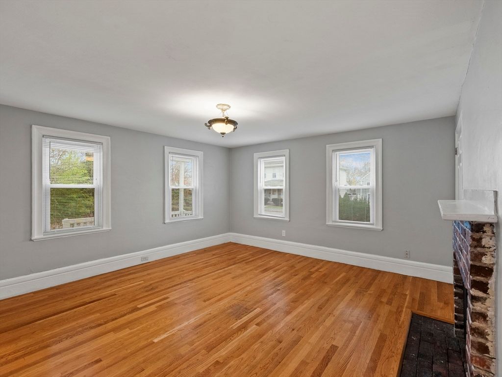 Empty room, Fireplace, Interior, Wood Texture Flooring