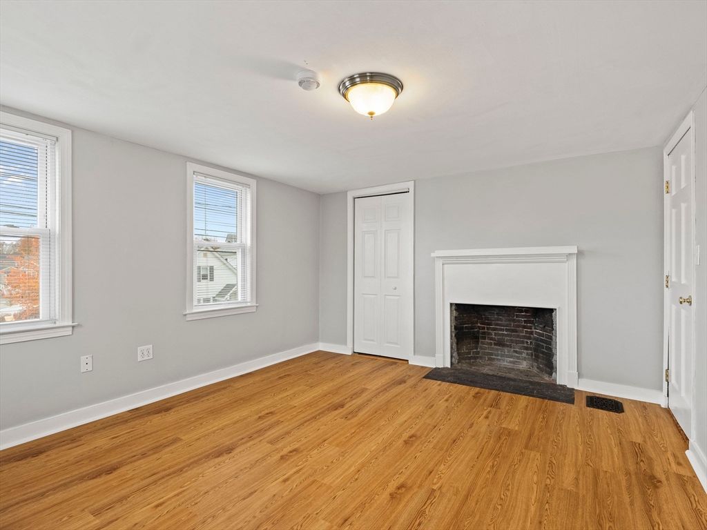 Empty room, Fireplace, Interior, Wood Texture Flooring