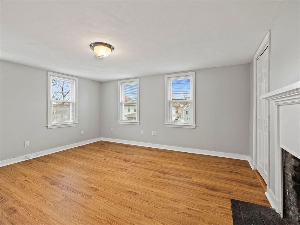 Empty room, Fireplace, Interior, Wood Texture Flooring