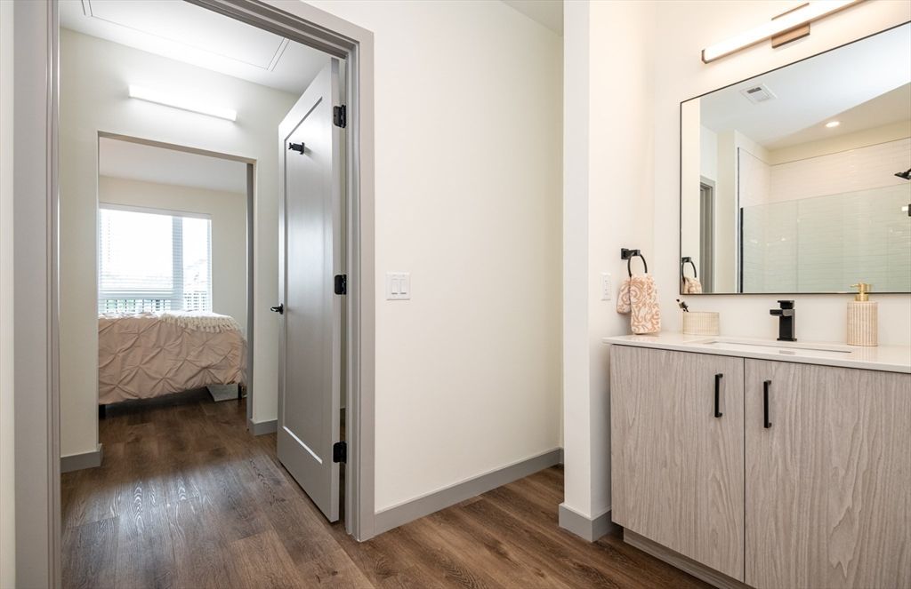 Bathroom, Bedroom, Interior, Recessed Lighting, Wood Texture Flooring