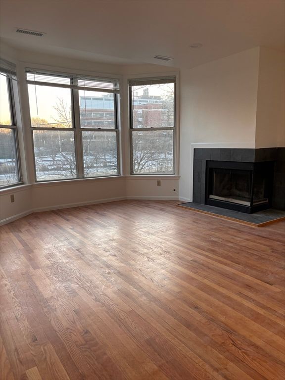 Empty room, Fireplace, Interior, Wood Texture Flooring
