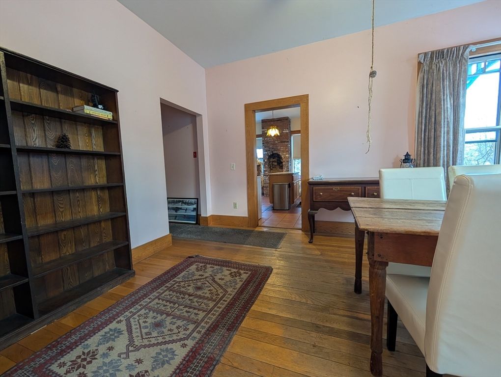 Home Office, Interior, Pendant Lights, Wood Texture Flooring