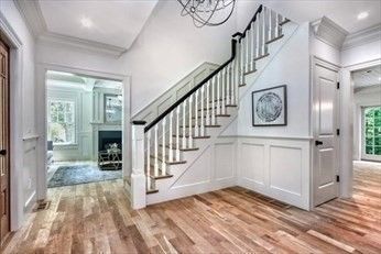 Fireplace, Interior, Recessed Lighting, Wood Texture Flooring