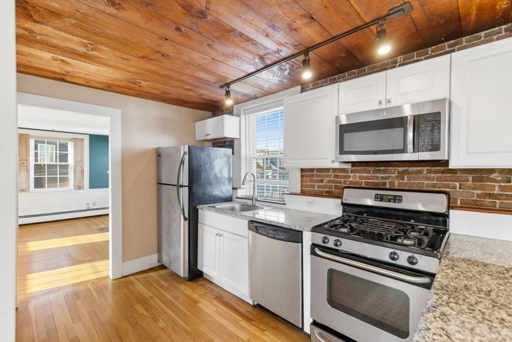 Interior, Kitchen, Stainless Steel Appliances, Wooden Ceilings, Wood Texture Flooring