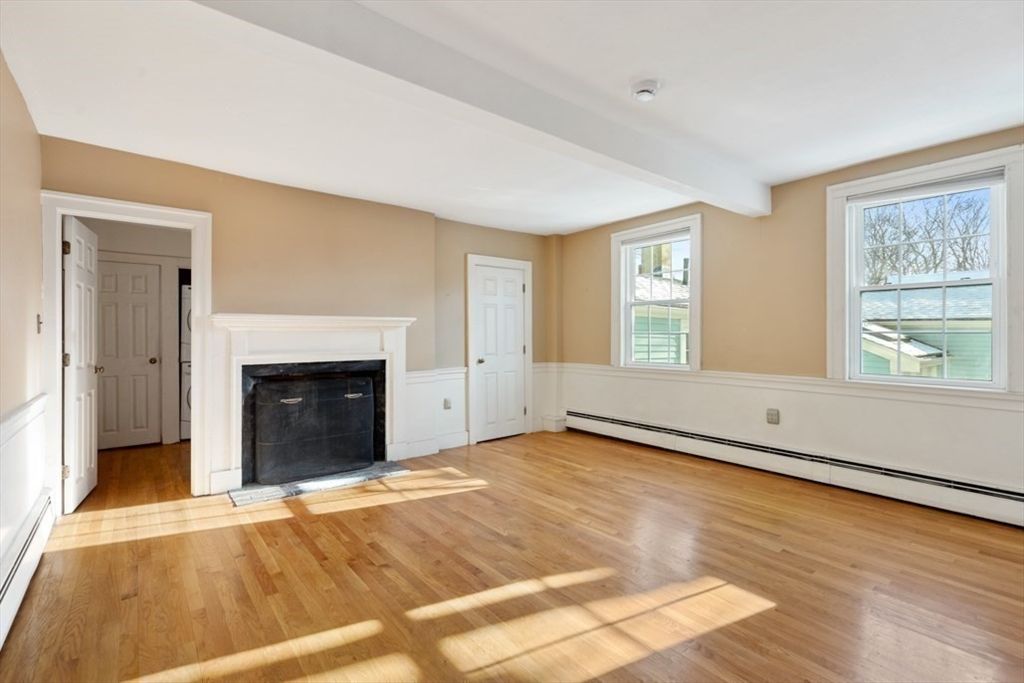 Empty room, Fireplace, Interior, Wood Texture Flooring