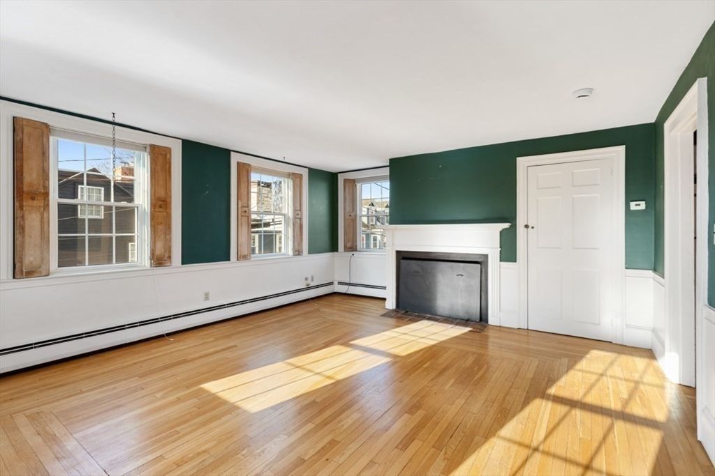 Empty room, Fireplace, Interior, Wood Texture Flooring