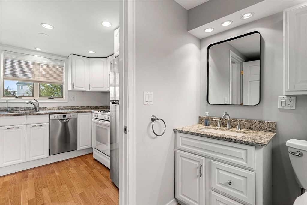 Interior, Kitchen, Recessed Lighting, Wood Texture Flooring