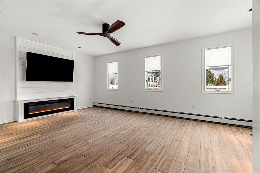 Empty room, Fireplace, Interior, Wood Texture Flooring