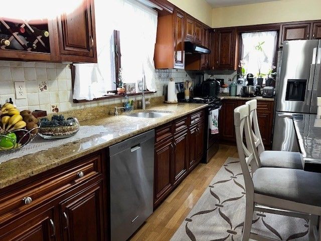 Interior, Kitchen, Stainless Steel Appliances, Wood Texture Flooring