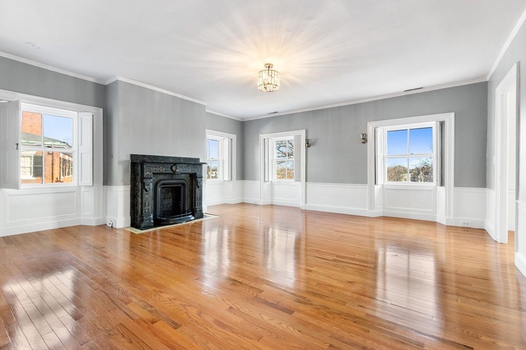 Empty room, Fireplace, Interior, Wood Texture Flooring