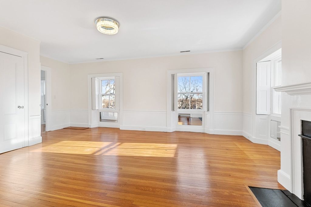 Empty room, Fireplace, Interior, Wood Texture Flooring