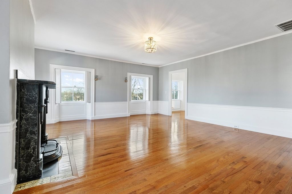 Empty room, Fireplace, Interior, Wood Texture Flooring