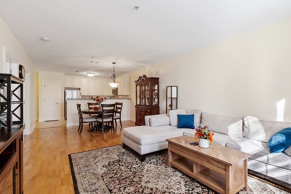 Dining room, Interior, Kitchen, Living room, Pendant Lights, Wood Texture Flooring