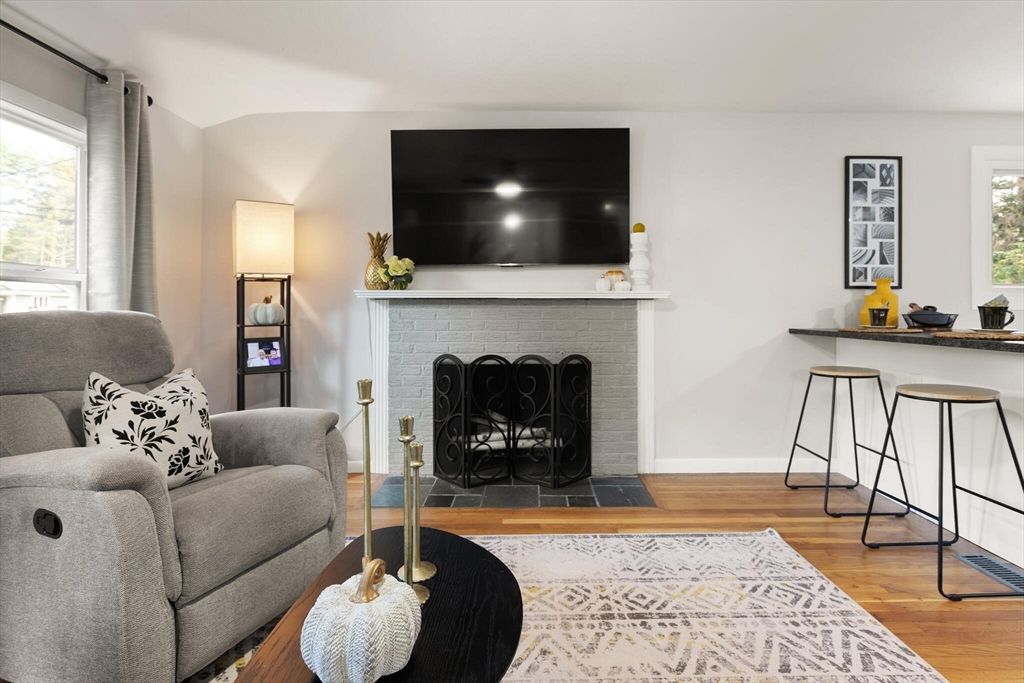 Fireplace, Interior, Wood Texture Flooring
