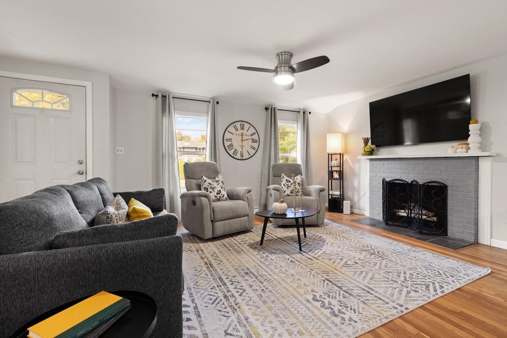 Fireplace, Interior, Living room, Wood Texture Flooring