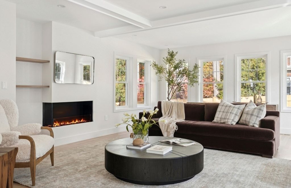 Fireplace, Interior, Living room, Recessed Lighting