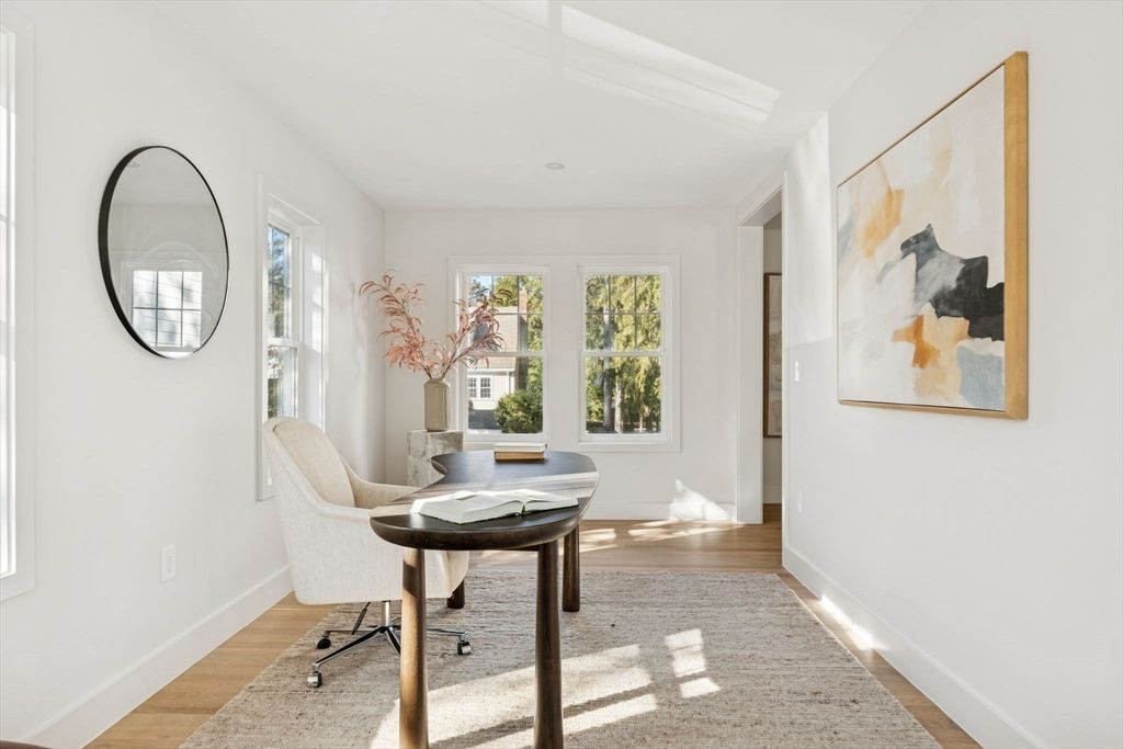 Home Office, Interior, Recessed Lighting, Wood Texture Flooring