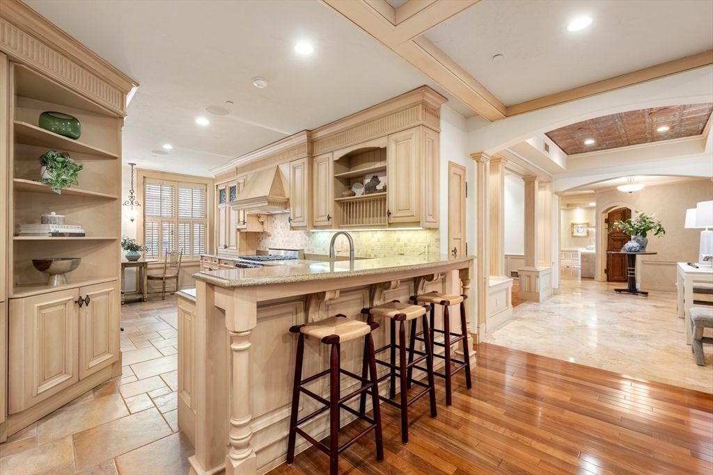 Interior, Kitchen, Recessed Lighting, Wood Texture Flooring