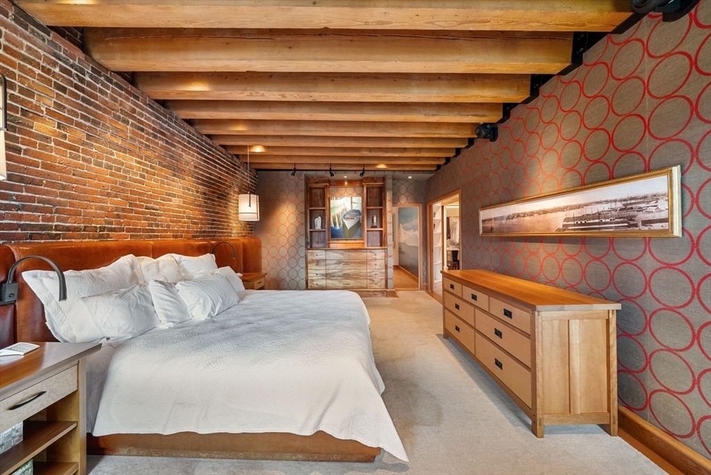Bedroom, Interior, Stone Walls, Wooden Beams