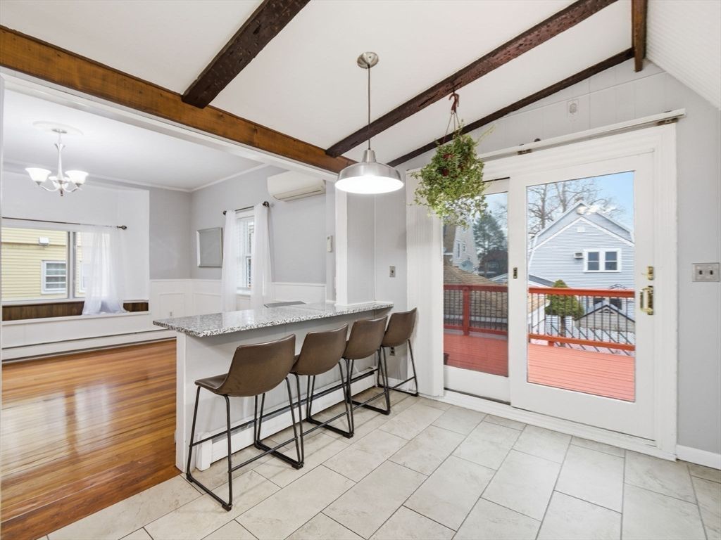 Chandelier, Interior, Pendant Lights, Wooden Beams, Wood Texture Flooring