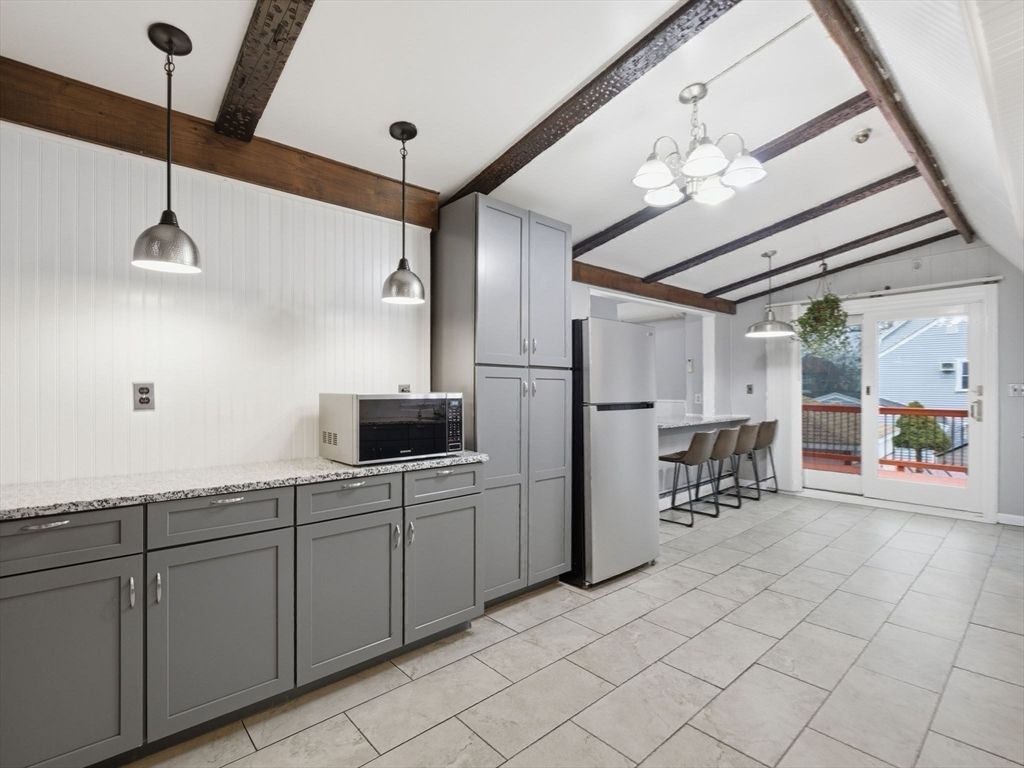 Interior, Kitchen, Pendant Lights, Wooden Beams