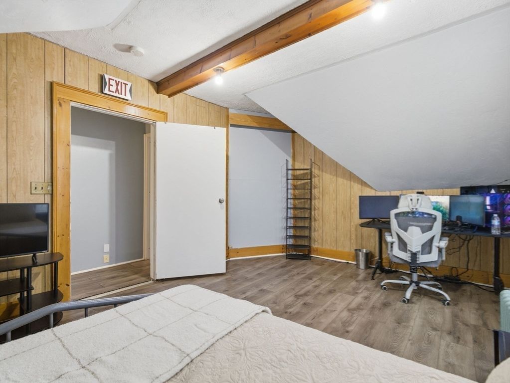 Home Office, Interior, Wooden Beams, Wood Texture Flooring, Wooden Walls