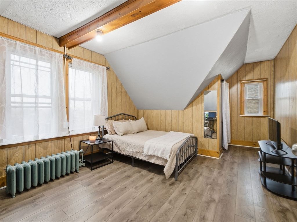 Bedroom, Interior, Wooden Beams, Wood Texture Flooring, Wooden Walls