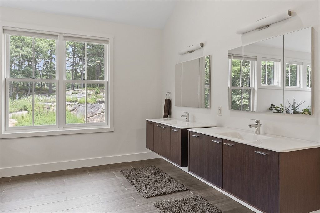 Bathroom, Dual Sink Vanities, Interior, Wood Texture Flooring