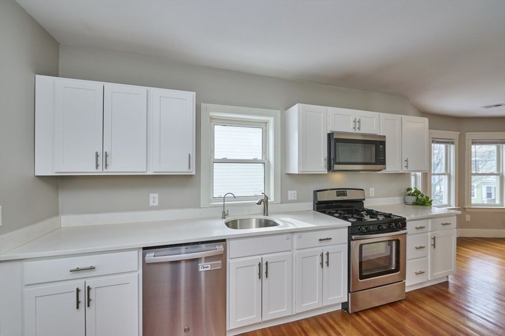 Interior, Kitchen, Stainless Steel Appliances, Wood Texture Flooring