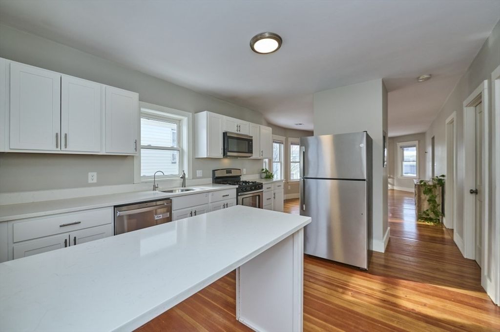 Interior, Kitchen, Stainless Steel Appliances, Wood Texture Flooring