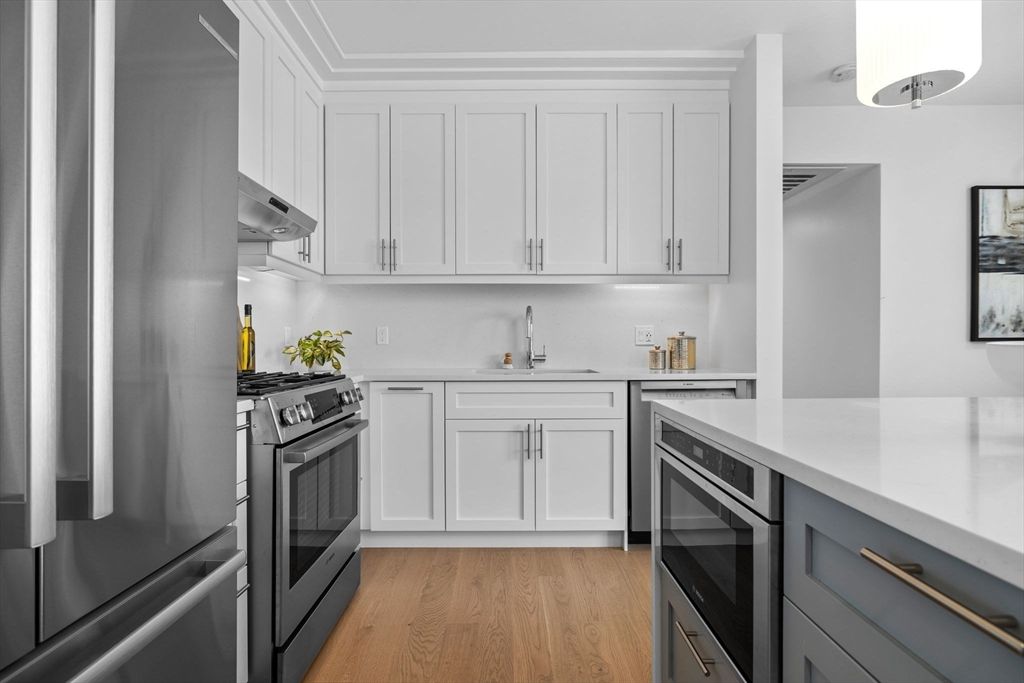 Interior, Kitchen, Stainless Steel Appliances, Wood Texture Flooring