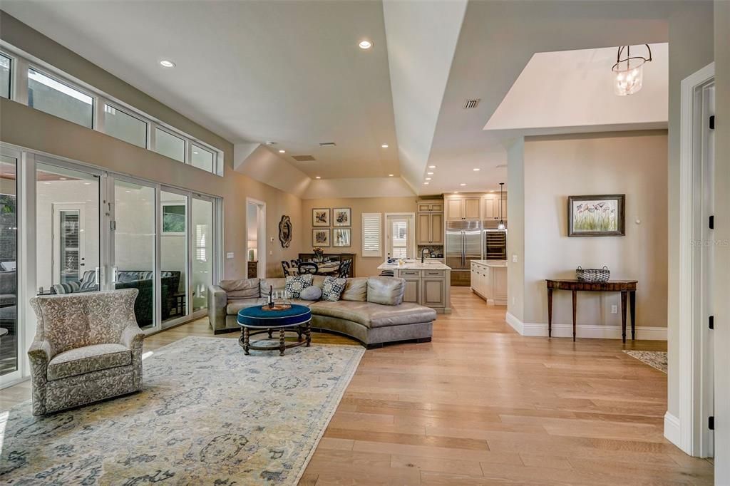Interior, Kitchen, Living room, Pendant Lights, Recessed Lighting, Stainless Steel Appliances, Wood Texture Flooring