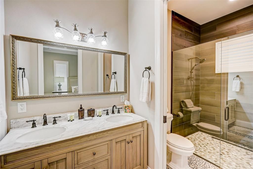 Bathroom, Dual Sink Vanities, Glass Shower, Interior