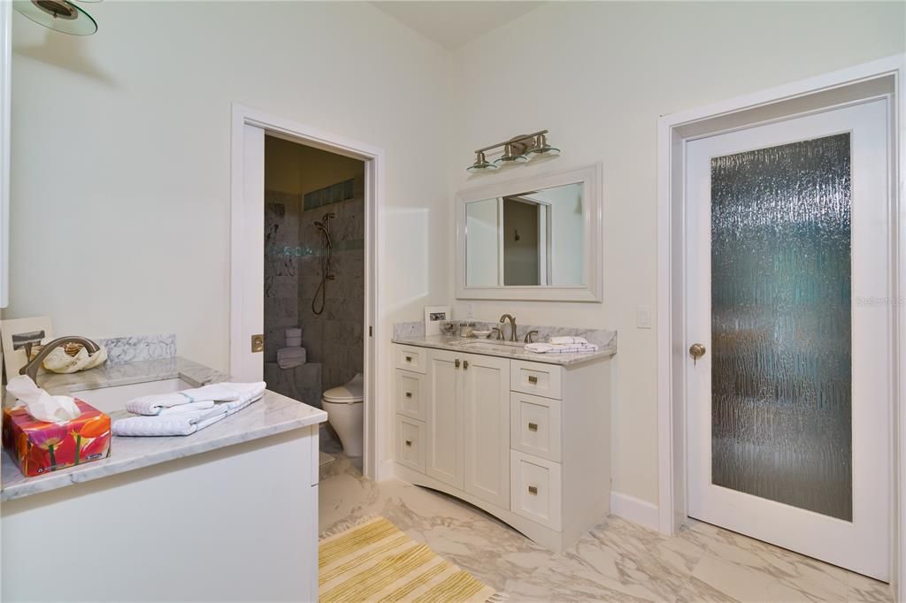 Bathroom, Glass Shower, Interior, Marble