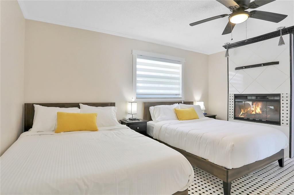 Interior, Bedroom, Fireplace